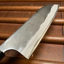 Kaji-bei 165mm Santoku Iron Clad Shirogami 2 Kurouchi -Knife shop image 4cfd55b7 0acb 4b6b 9169 7256897864ed