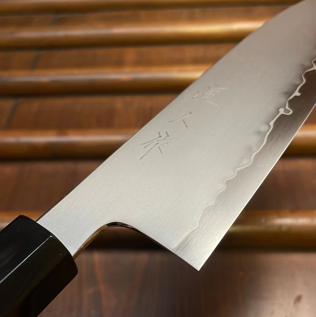 Myojin Naohito 180mm Santoku SG2 Stainless Kasumi Teak 5 Myojin Naohito 180mm Santoku SG2 Stainless Kasumi Teak - Image 3