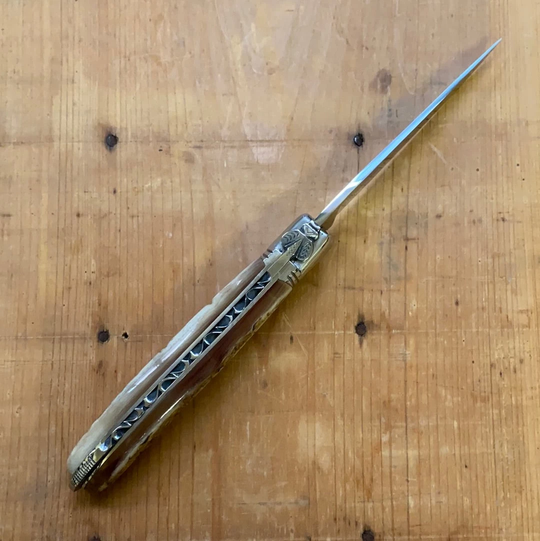 Fontenille Pataud Laguiole Nature 12cm Pocket Knife Ram Horn Lockback 6 Fontenille Pataud Laguiole Nature 12cm Pocket Knife Ram Horn Lockback - Image 4