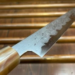 Nakagawa 240mm Sujihiki Aogami 1 Damascus Ebony White Buffalo Horn -Knife shop image 507ed3a2 27a6 4185 a168 44b88afecfb4