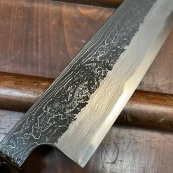 Tsukasa Hinoura 150mm Petty Shirogami Warikomi Kitaeji Suminagashi Burnt Chestnut Horn -Knife shop image 580aae04 7bd7 4fc4 a8c5 7db9dafa2fcd