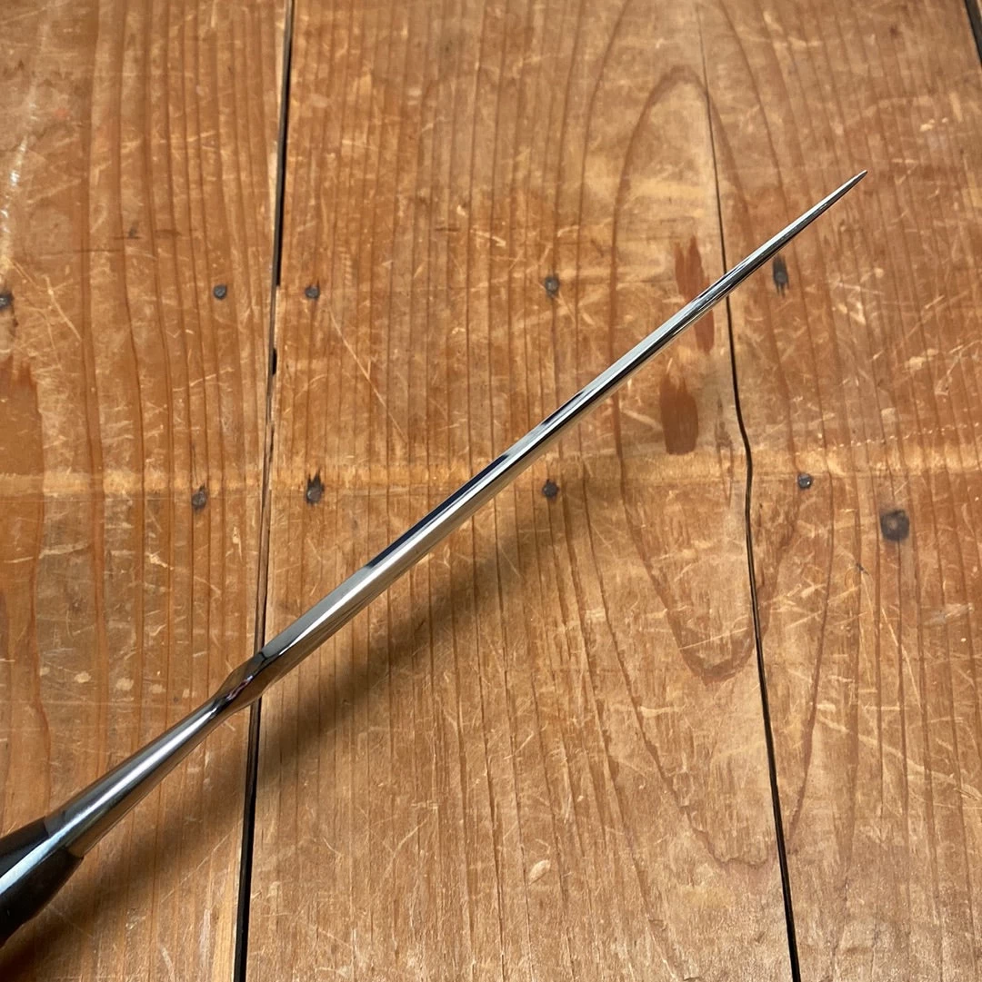 Vintage Sabatier Trumpet / Ancien Maison 6” Bayonet Fork Stainless Walnut France 1950’s 6 Vintage Sabatier Trumpet / Ancien Maison 6” Bayonet Fork Stainless Walnut France 1950’s - Image 4