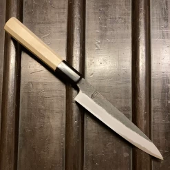 Sakai Kikumori Kikuzuki Kuro 150mm Petty Shirogami 2