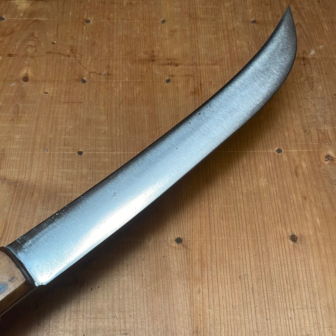 Vintage A J Jordan 10" Butcher Scimitar Double Shear Steel Boxwood Is 1871-1926 6 Vintage A J Jordan 10" Butcher Scimitar Double Shear Steel Boxwood Is 1871-1926 - Image 4