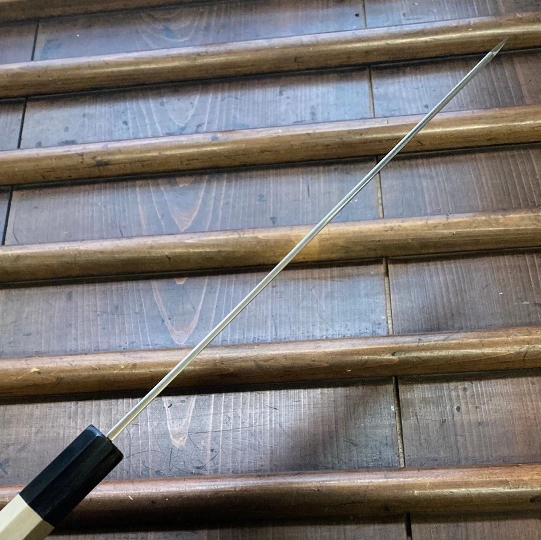 Sakai Kikumori X Bernal Cutlery Sori 240mm Kiritsuke Sujihiki Aogami 1 Suminagashi 9 Sakai Kikumori X Bernal Cutlery Sori 240mm Kiritsuke Sujihiki Aogami 1 Suminagashi - Image 7