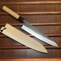 Konosuke Madei Sumiiro 240mm Gyuto SLD Kurouchi Nashiji - By Nihei W/ Saya