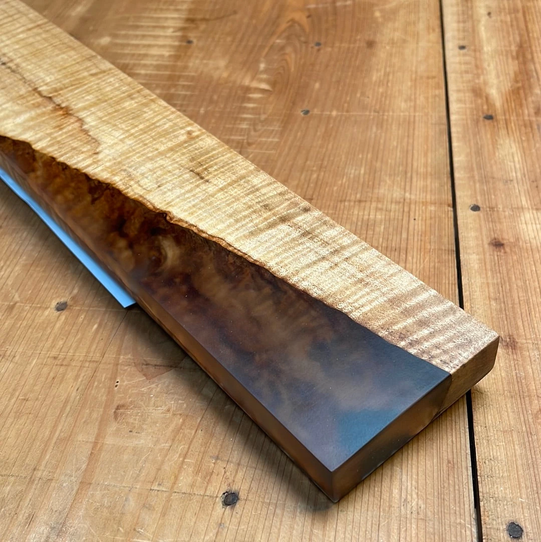 Knife En Place Harmony Select Large Spalted Curly Maple With Translucent Gray Epoxy Magnetic Knife Holder 4 Knife En Place Harmony Select Large Spalted Curly Maple With Translucent Gray Epoxy Magnetic Knife Holder - Image 2