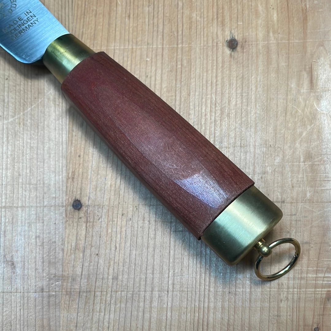 Friedr Herder 5” Old Farmer's Knife Flexible Carbon Steel Cherry Brass W/ Loop 4 Friedr Herder 5” Old Farmer's Knife Flexible Carbon Steel Cherry Brass W/ Loop - Image 2