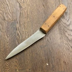 Vintage Unmarked 5” Carbon Steel Hand Forged Skinning Knife Beech Handle 1890’s-1930’s