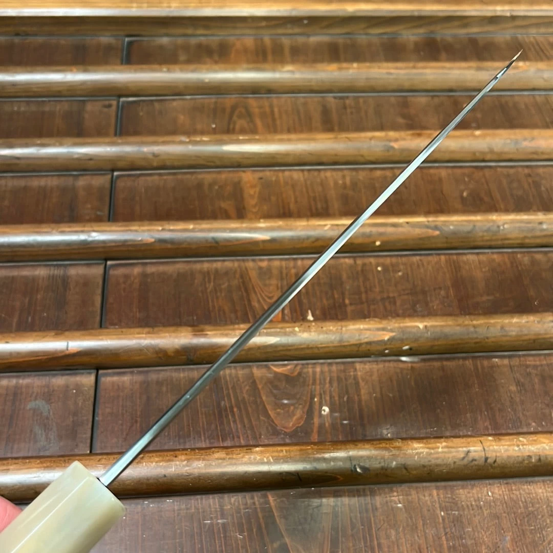 Tetsujin Hamono 210mm Gyuto Aogami 2 Wrought Iron Blonde Ebony 5 Tetsujin Hamono 210mm Gyuto Aogami 2 Wrought Iron Blonde Ebony - Image 3