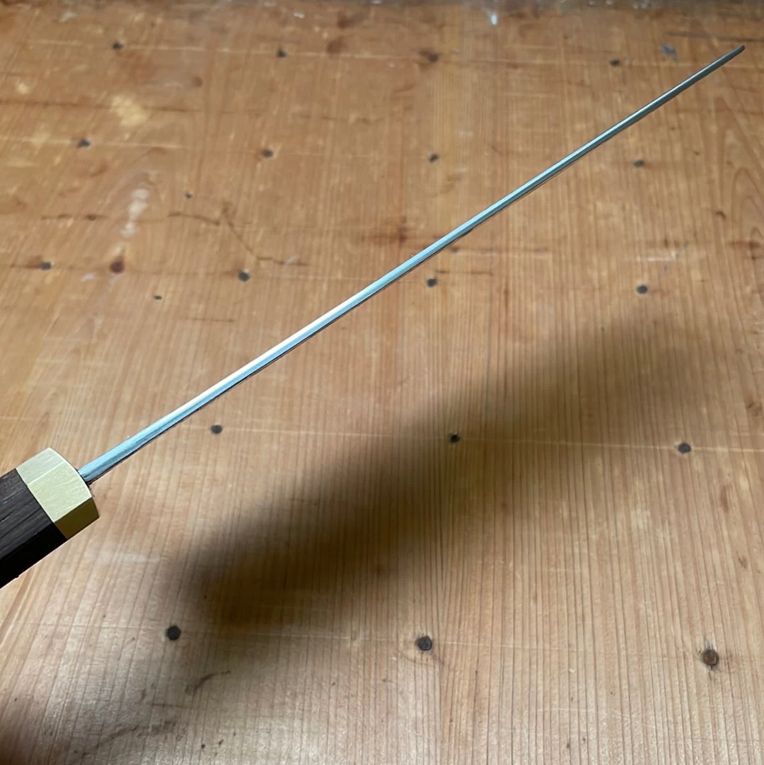 Blenheim Forge 165mm Nakiri Stainless Clad Aogami Super Fumed Oak & Brass 7 Blenheim Forge 165mm Nakiri Stainless Clad Aogami Super Fumed Oak & Brass - Image 5