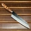 Nigara Hamono 210mm Kiritsuke Gyuto SG2 Kurouchi Tsuchime Stabilized Maple Burl Western Handle