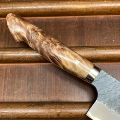 Nigara Hamono SG2 180mm Kiritsuke Nakiri Kurouchi Tsuchime Stabilized Maple Burl Western Handle -Knife shop image 7283f9ce fc64 4292 9e52 70fc640bc9e4