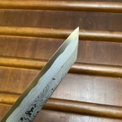 Seconds - Hitohira Tanaka Manzo 270mm LEFTY Kiritsuke Yanagi Aogami 1 Damascus Ebony With Saya -Knife shop image 74a54ece bdc7 4b90 9211 d2d4f5f30a99