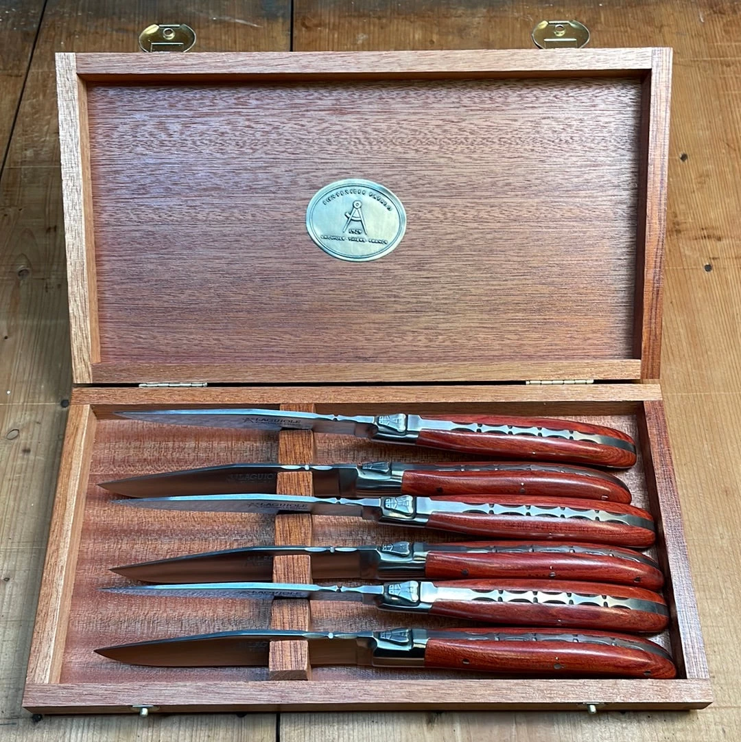 Fontenille Pataud Laguiole Steak Knife Set Of 6 Rosewood 3 Fontenille Pataud Laguiole Steak Knife Set Of 6 Rosewood
