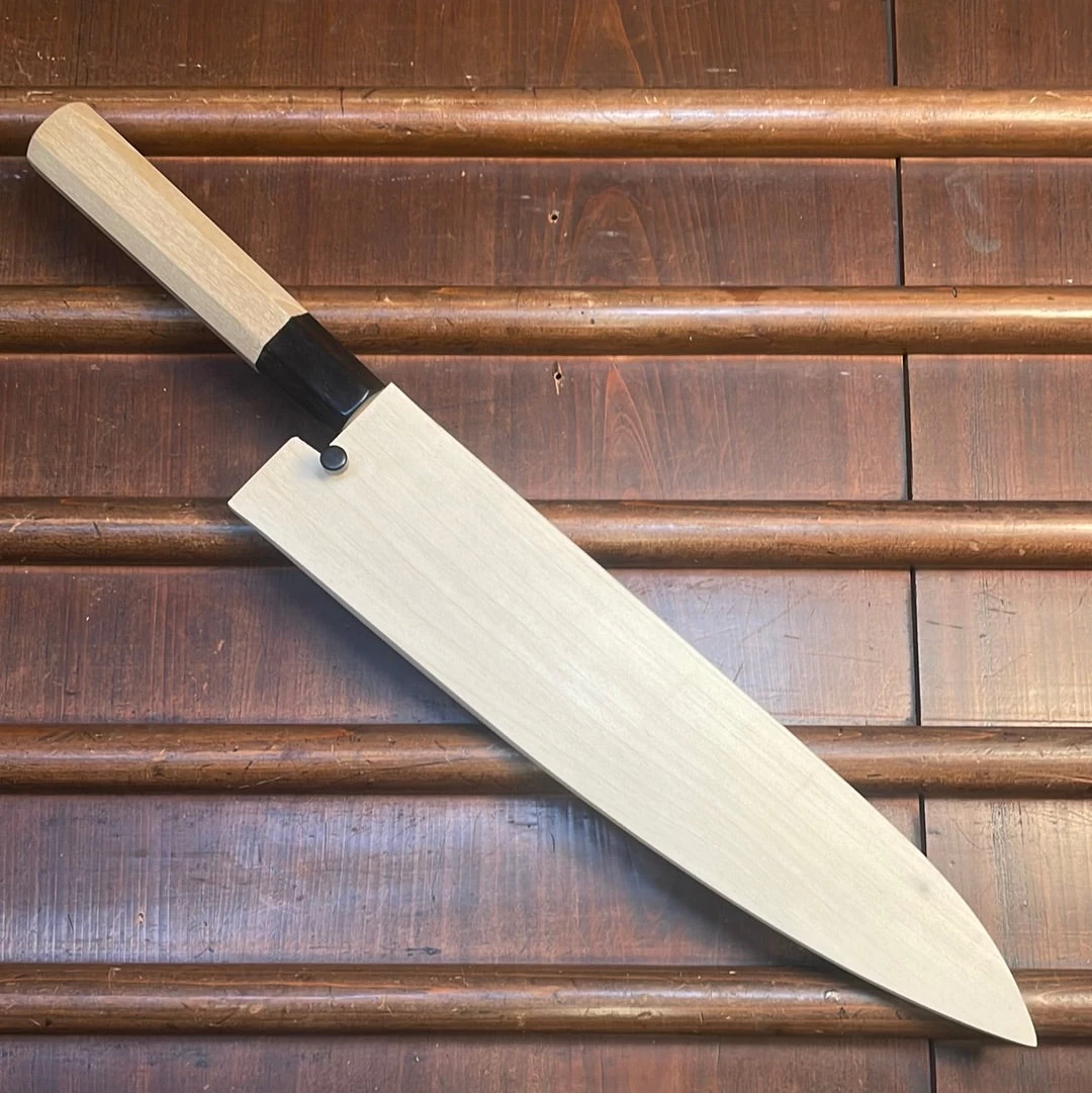 Sakai Kikumori Nakagawa 240mm Gyuto Shirogami 1 Kurouchi Ho Wood With Saya 4 Sakai Kikumori Nakagawa 240mm Gyuto Shirogami 1 Kurouchi Ho Wood With Saya - Image 2