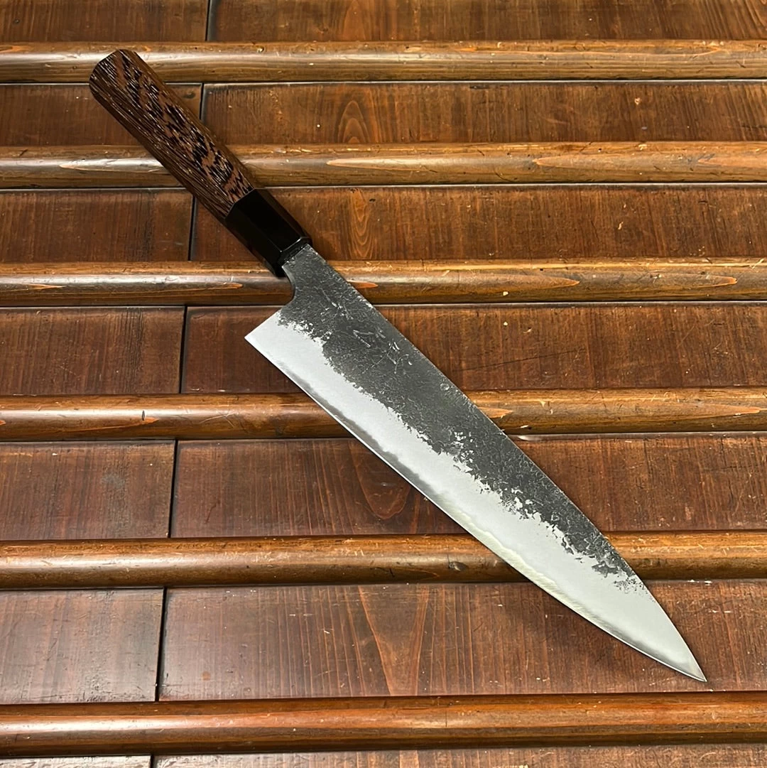 Mazaki 240mm Gyuto Shirogami 2 Kurouchi Finish Wenge 3 Mazaki 240mm Gyuto Shirogami 2 Kurouchi Finish Wenge