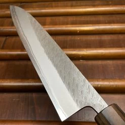 Yoshikane Hamono 210mm Gyuto Shirogami 2 Kurouchi Tsuchime Enju W Double Ebony Ferrule -Knife shop image 7ada4444 3915 49d0 a948 19e3ada58733