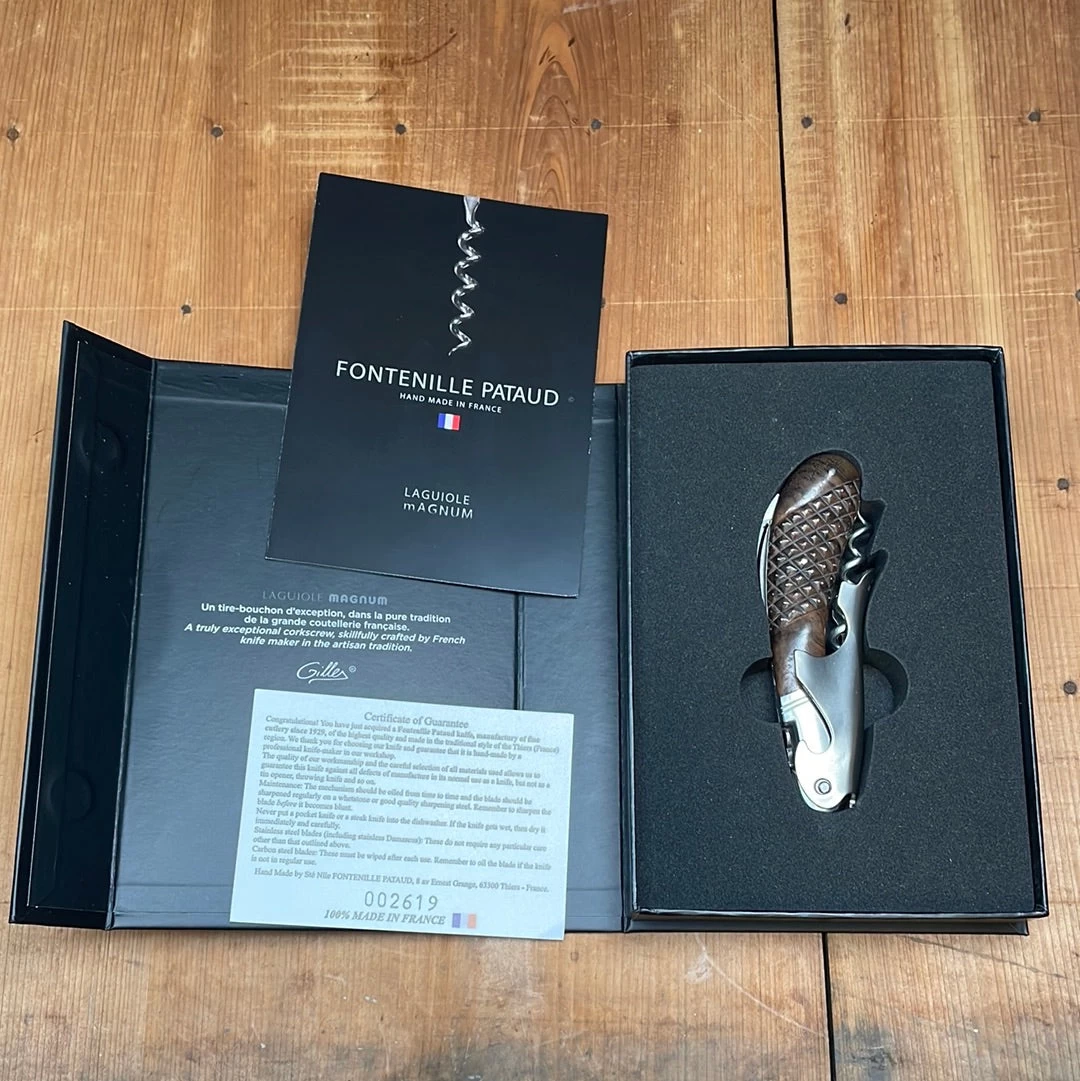 Fontenille Pataud Laguiole Magnum Sommelier Pocket Knife Carved Pinned Walnut 11 Fontenille Pataud Laguiole Magnum Sommelier Pocket Knife Carved Pinned Walnut - Image 9