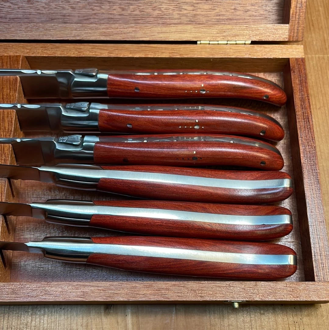 Fontenille Pataud Laguiole Steak Knife Set Of 6 Rosewood 5 Fontenille Pataud Laguiole Steak Knife Set Of 6 Rosewood - Image 3