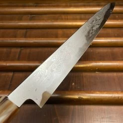 Nakagawa 240mm Sujihiki Aogami 1 Damascus Ebony White Buffalo Horn -Knife shop image 83f685b8 2da1 4f7b 8481 dd8d201d2465