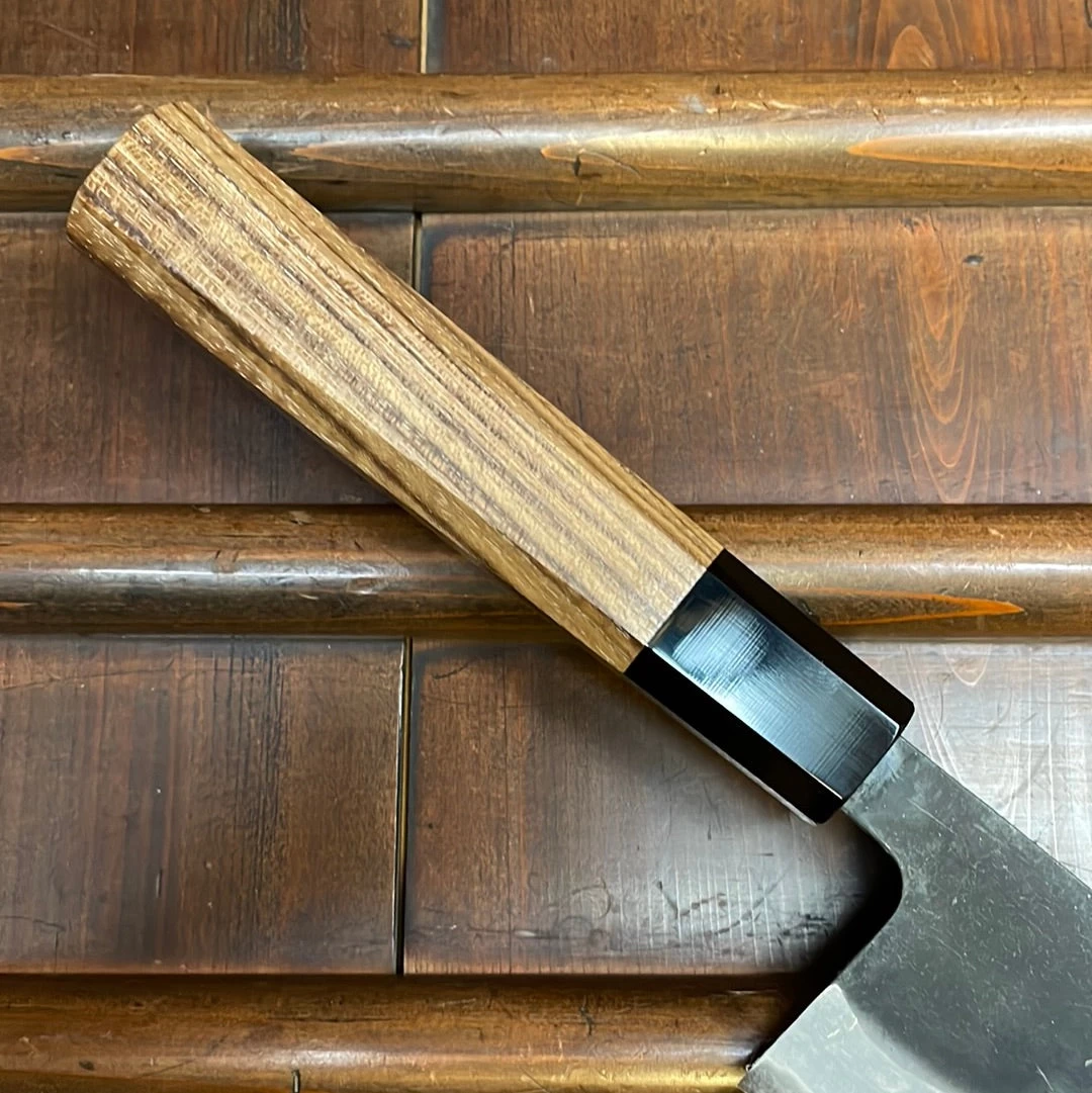 Kamo Shiro 210mm Gyuto AS Kurouchi Carbon 3 Layers Teak Horn 4 Kamo Shiro 210mm Gyuto AS Kurouchi Carbon 3 Layers Teak Horn - Image 2