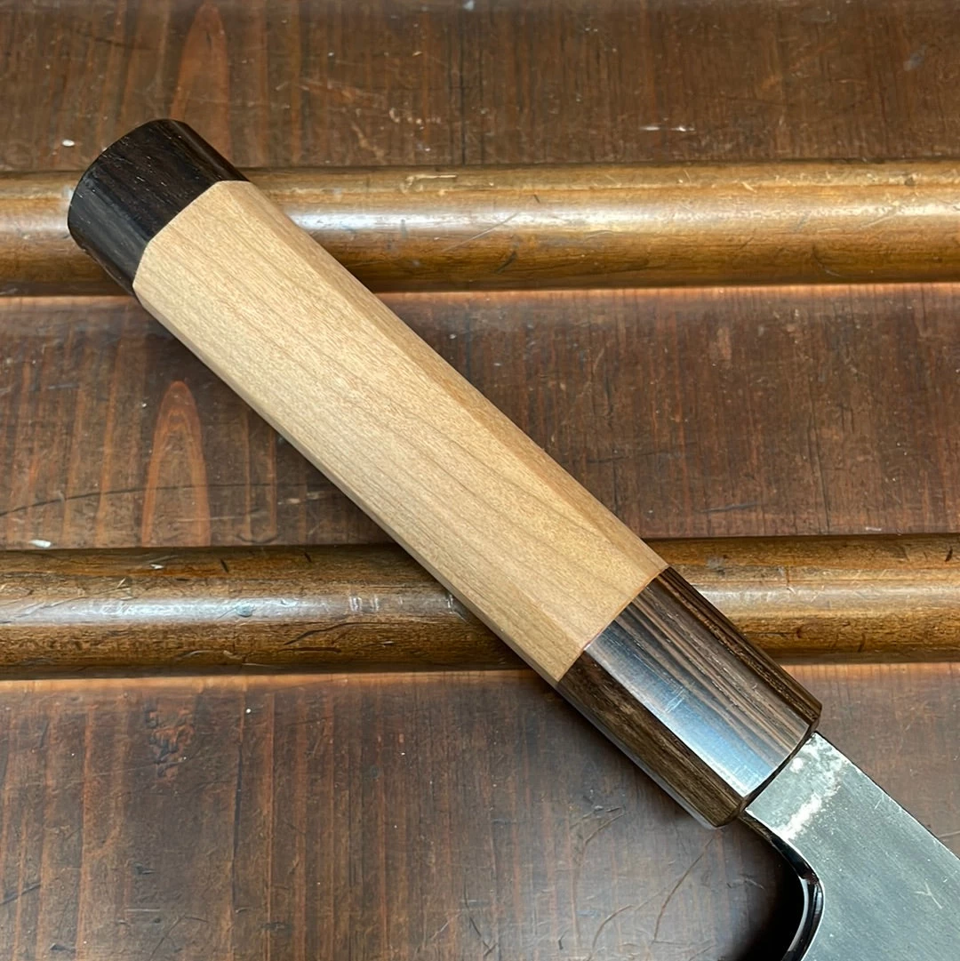 Hitohira Togashi 170mm Bunka Aogami 2 Kurouchi Cherry Handle (Ebony End) 5 Hitohira Togashi 170mm Bunka Aogami 2 Kurouchi Cherry Handle (Ebony End) - Image 3