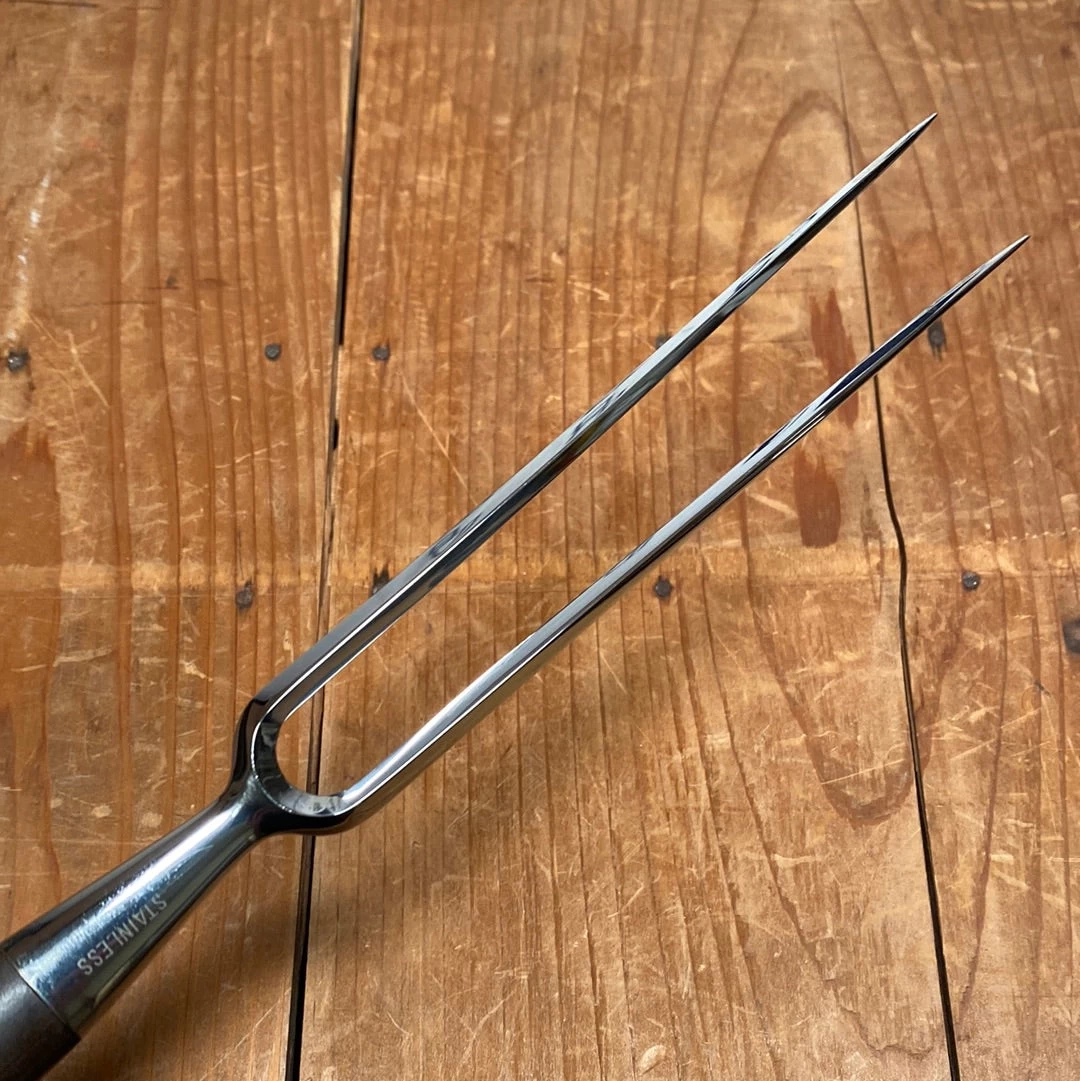 Vintage Sabatier Trumpet / Ancien Maison 6” Bayonet Fork Stainless Walnut France 1950’s 5 Vintage Sabatier Trumpet / Ancien Maison 6” Bayonet Fork Stainless Walnut France 1950’s - Image 3