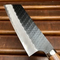 Nigara Hamono SG2 180mm Kiritsuke Nakiri Kurouchi Tsuchime Stabilized Maple Burl Western Handle -Knife shop image 8f0c9713 fbe5 42dd 85fe 21bfb3a92428