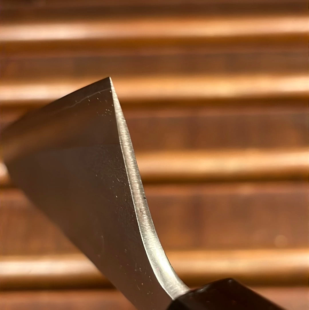 Yoshikane Hamono 150mm Honesuki Kaku SKD Nashiji Teak Handle 4 Yoshikane Hamono 150mm Honesuki Kaku SKD Nashiji Teak Handle - Image 2