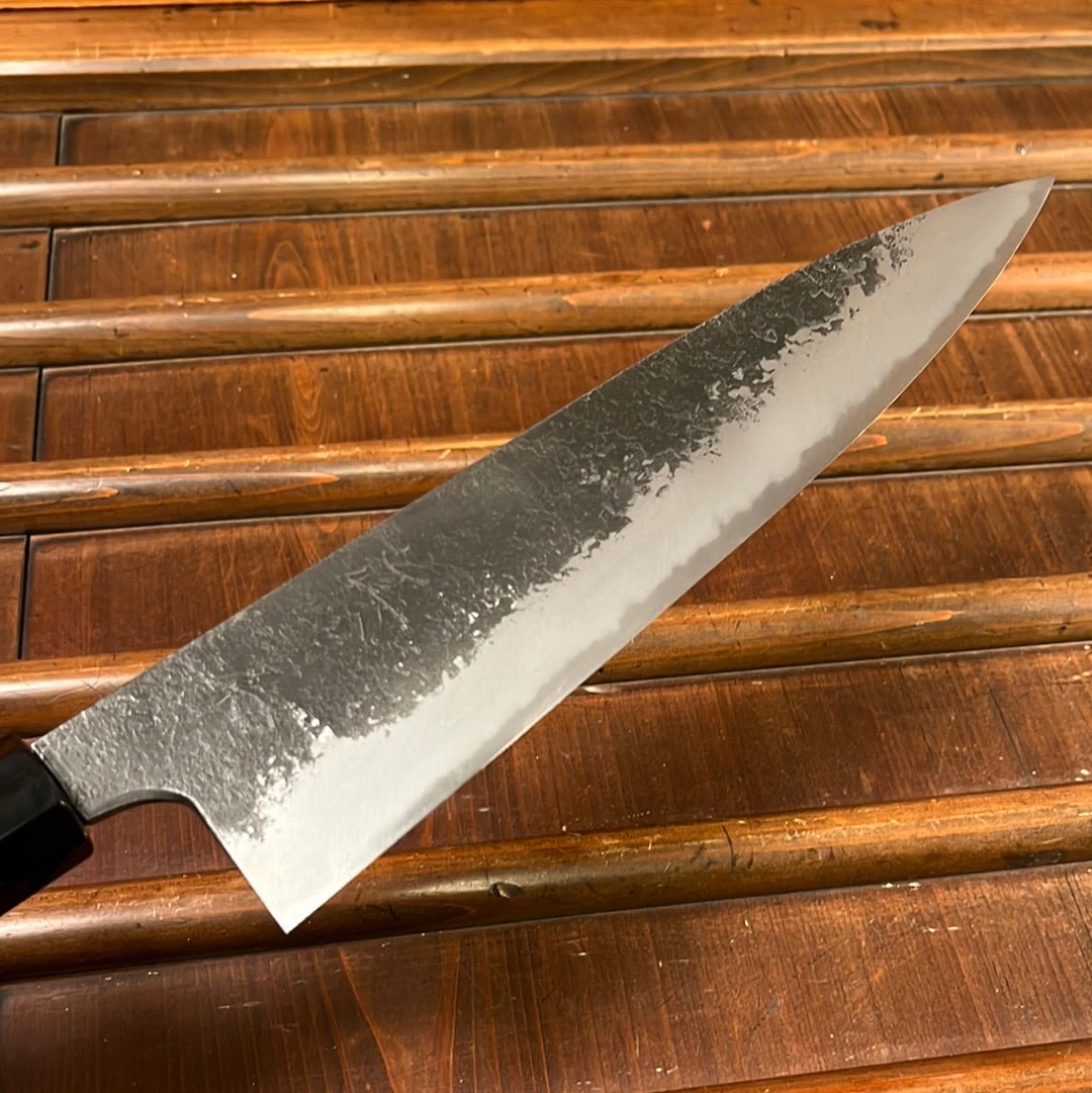 Mazaki 240mm Gyuto Shirogami 2 Kurouchi Finish Wenge 6 Mazaki 240mm Gyuto Shirogami 2 Kurouchi Finish Wenge - Image 4
