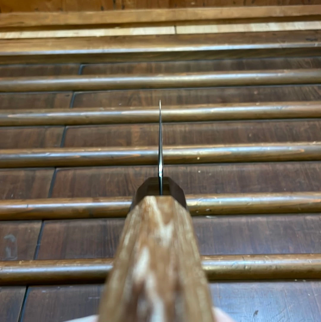 Myojin Naohito 240mm Kiritsuke Gyuto SG2 Stainless Kasumi Teak 11 Myojin Naohito 240mm Kiritsuke Gyuto SG2 Stainless Kasumi Teak - Image 9