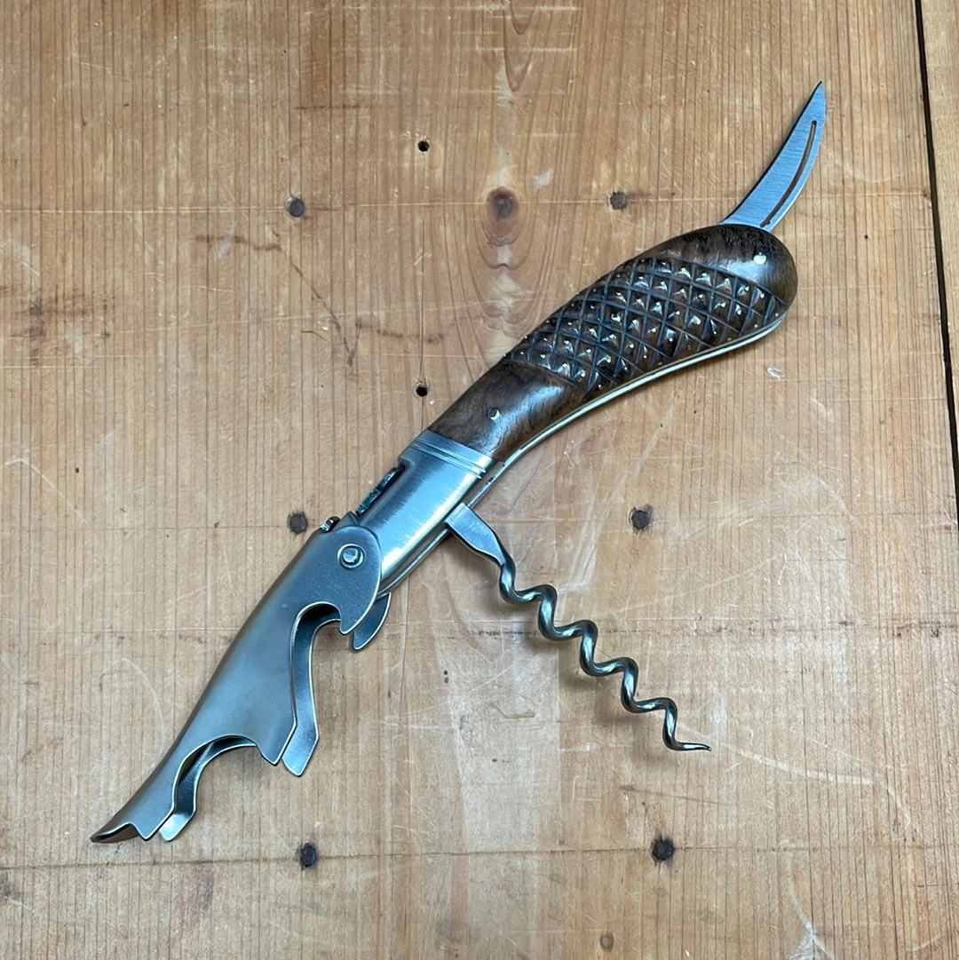 Fontenille Pataud Laguiole Magnum Sommelier Pocket Knife Carved Pinned Walnut 3 Fontenille Pataud Laguiole Magnum Sommelier Pocket Knife Carved Pinned Walnut