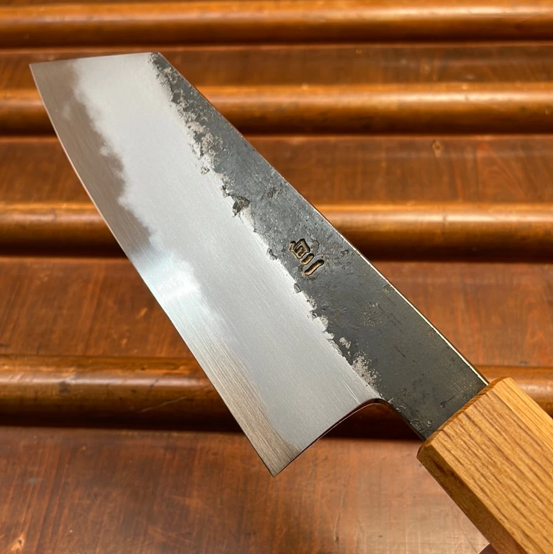 Hado Sumi 135mm Ko-Bunka Shirogami 2 Kurouchi Finish Burnt Oak 8 Hado Sumi 135mm Ko-Bunka Shirogami 2 Kurouchi Finish Burnt Oak - Image 6