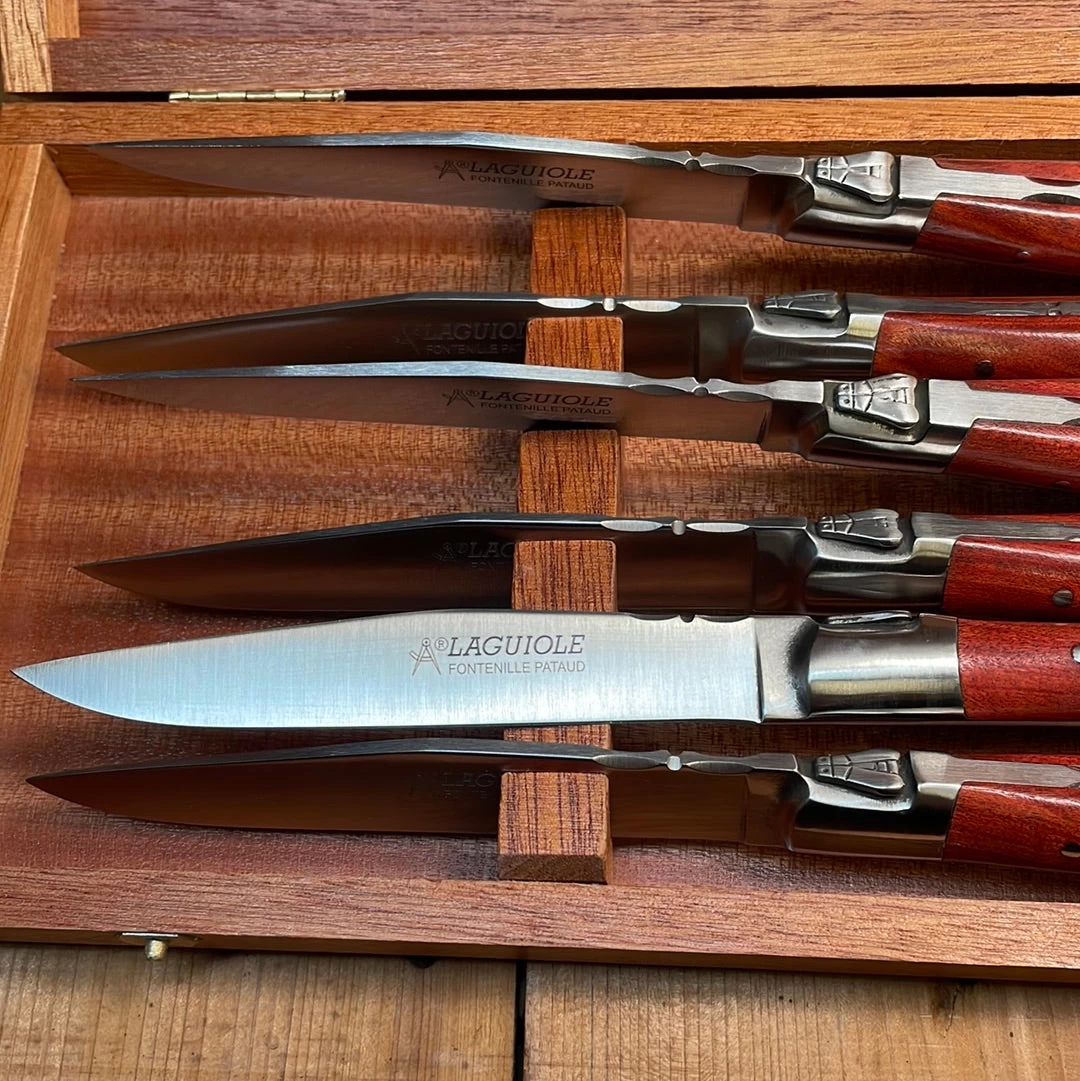 Fontenille Pataud Laguiole Steak Knife Set Of 6 Rosewood 4 Fontenille Pataud Laguiole Steak Knife Set Of 6 Rosewood - Image 2