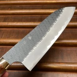 Nigara Hamono SG2 180mm Santoku Kurouchi Tsuchime Stabilized Maple Burl Western Handle -Knife shop image ab57d4e3 ff5c 4c11 878c dcb18df6bf26