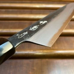 Sakai Kikumori Nakagawa 210mm Gyuto Aogami 1 Kurouchi Burnt Chestnut W/ Saya -Knife shop image ab8cd069 67cb 440b 9471 c7173176cc48
