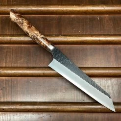 Nigara Hamono SG2 170mm Honesuki Kaku Kurouchi Tsuchime Stabilized Maple Burl Western Handle