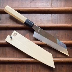 Sakai Kikumori Choyo 180mm Kiritsuke Santoku Shirogami 2 With Saya