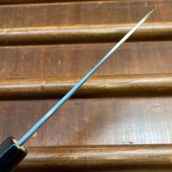 Sakai Kikumori Nakagawa 135mm Petty Aogami 1 Kurouchi Burnt Chestnut W/ Saya -Knife shop image aec80cb8 b8aa 4c8a 9ae5 49bdc242540e