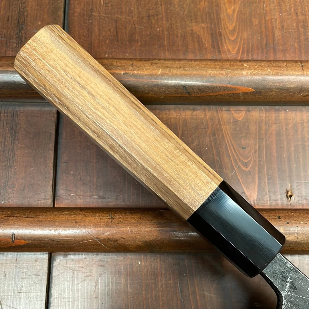 Kumokage 180mm Bunka Aogami 2 Kurouchi Carbon Damascus Oct Teak Horn 4 Kumokage 180mm Bunka Aogami 2 Kurouchi Carbon Damascus Oct Teak Horn - Image 2