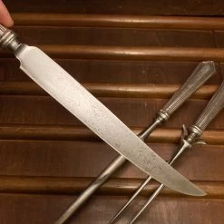 Vintage Unmarked 3pc Carving Set Carbon Steel Sterling Handles USA 1890’s-1920’s? -Knife shop image b51b6ec0 4579 4696 a24d 8fb94f5adef8