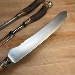 Vintage SL&S Sheffield Ltd Cutlers Carving Set Carbon Steel & Stag ~1900-1920 -Knife shop image b57a3691 fa7b 450a 991f acf829bb5cdc