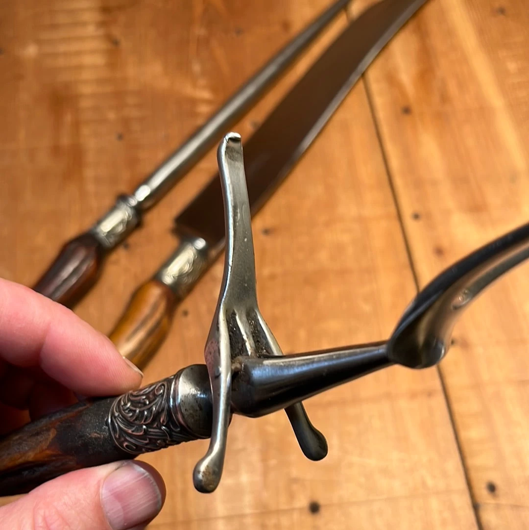 Vintage George Cowen 3 Pc Carving Set Carbon Steel Sheffield Stag Tip ~1890's-1910ish? 11 Vintage George Cowen 3 Pc Carving Set Carbon Steel Sheffield Stag Tip ~1890's-1910ish? - Image 9