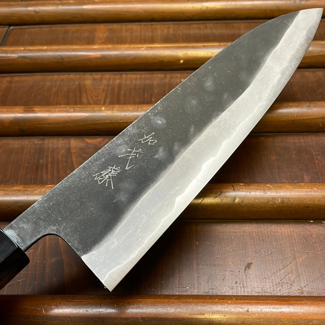 Kamo Shiro 210mm Gyuto AS Kurouchi Carbon 3 Layers Teak Horn 5 Kamo Shiro 210mm Gyuto AS Kurouchi Carbon 3 Layers Teak Horn - Image 3