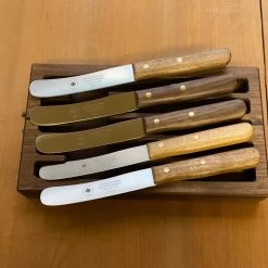 Friedr Herder Set Of Buckels Knives Walnut In Walnut Drawer Storage