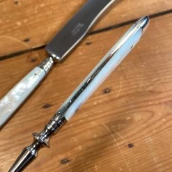 Vintage Fein Stahl Buckels Table Knife & Fork Hand Ground Mother Of Pearl 1900-1920's? 15 Vintage Fein Stahl Buckels Table Knife & Fork Hand Ground Mother Of Pearl 1900-1920's? -Knife shop image bc878b49 22e4 4ce3 a770 16ada936debf