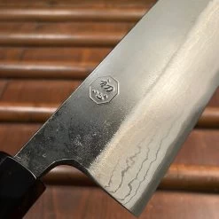 Kumokage 165mm Nakiri Aogami 2 Kurouchi Carbon Damascus Oct Teak Horn -Knife shop image bca6c0e1 d109 4541 8640 1eacc4d9e7a6