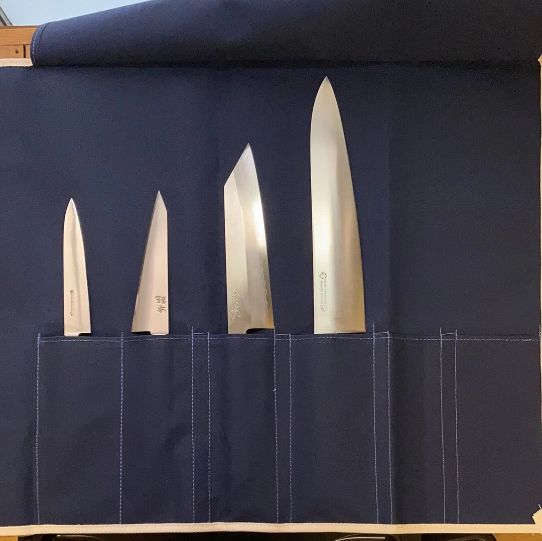 Canvas Knife Roll - Blue 4 Canvas Knife Roll - Blue - Image 2