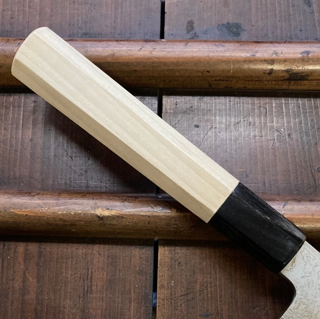 Sakai Kikumori X Bernal Cutlery Sori 240mm Kiritsuke Sujihiki Aogami 1 Suminagashi 5 Sakai Kikumori X Bernal Cutlery Sori 240mm Kiritsuke Sujihiki Aogami 1 Suminagashi - Image 3